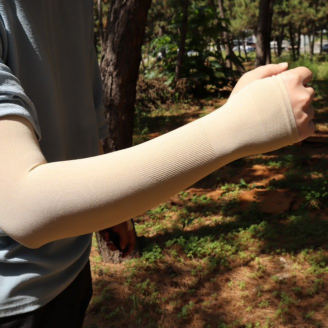 2p x 3세트 여름 자외선차단 스킨 팔토시 무봉제 살색 쿨토시, 3켤레