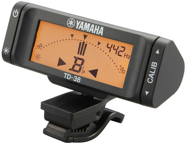 야마하 YAMAHA 클립 온 튜너 TD38S 초소형 경량 트럼펫 코르넷 트롬본용, 1개