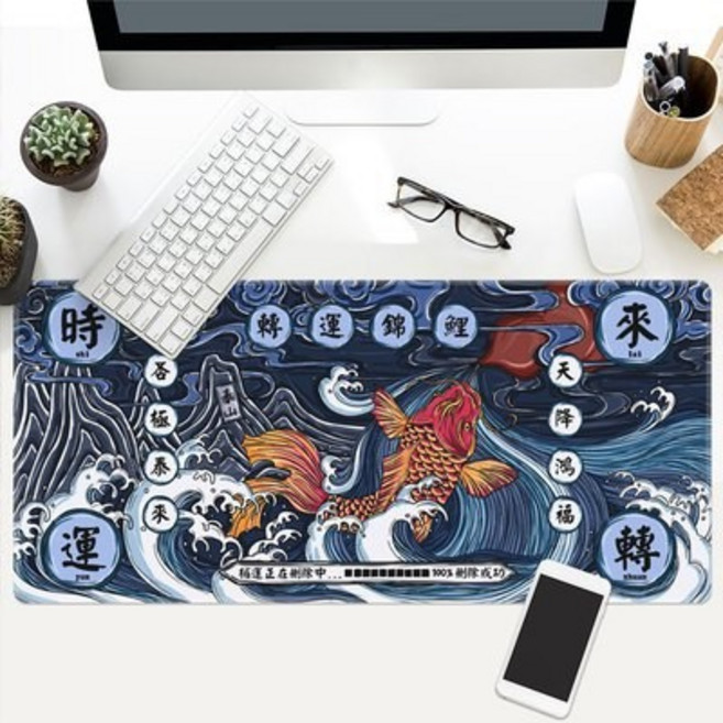 創意加大加厚防滑電競滑鼠墊, A-4.時來運轉