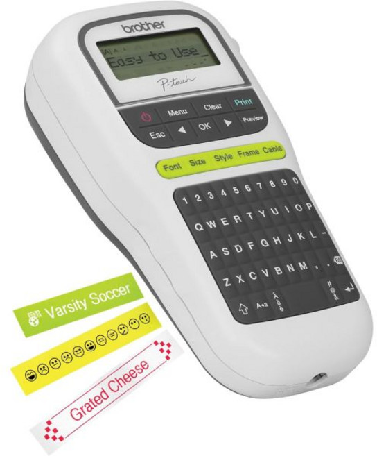 브라더 P-터치 PTH110BP 휴대용 라벨 메이커 번들 테이프 4개 포함 흰색 소형, PTH110 해외직구