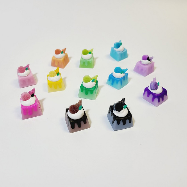 오레오초콜렛 포인트 키캡 기계식 OEM 커스텀 키보드 수제 레진 주문제작, 1번 위치, 진한 블루