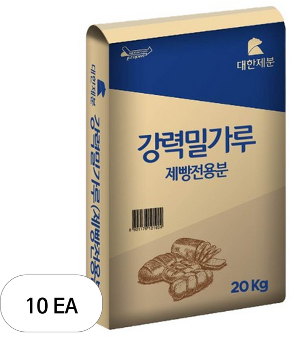 대한제분 강력밀가루 제빵전용분, 20kg, 10개
