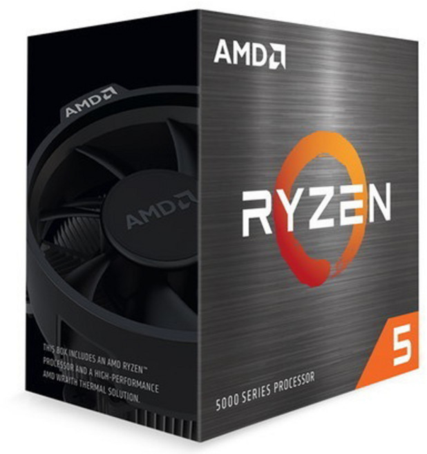 AMD 超微 Ryzen 5-5500 6核心中央處理器含散熱器, 1個, 黑色, 100-100000457BOX