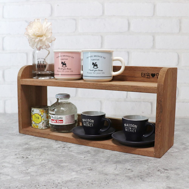 나무로말하다 멀바우 선반 미니 2단 3단 스탠드 주방 식탁 진열대, 무도장