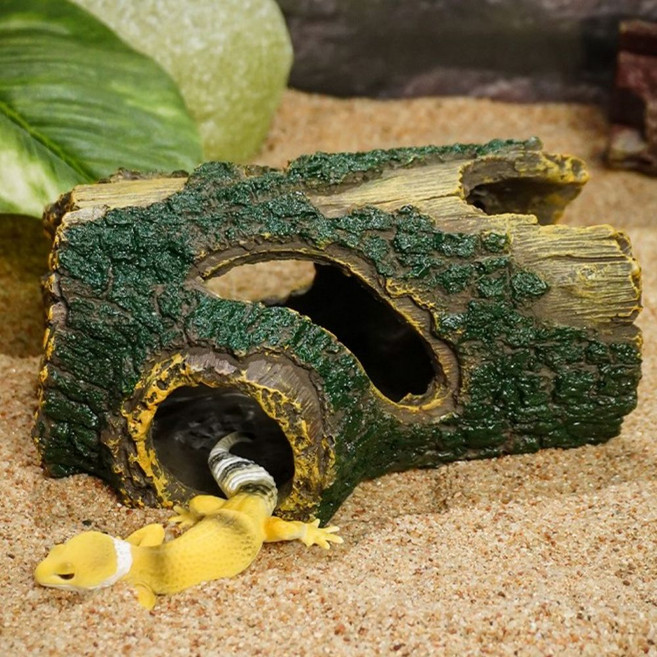 우남 리테일 파충류 도마뱀 습식 나무 은신처, 1개, 우드