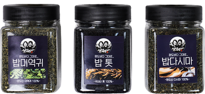 신지어부가 완도 밥톳 밥다시마 밥미역귀 3종 set, 밥에 넣는 3종 set