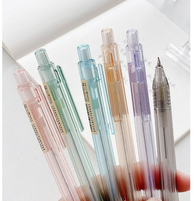 투명 파스텔 샤프 0.5mm 노크식샤프 팬시 연필 학교선물, 블루 1개