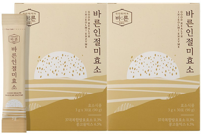 바른 인절미 효소 곡물 발효 효소식품, 2박스, 90g