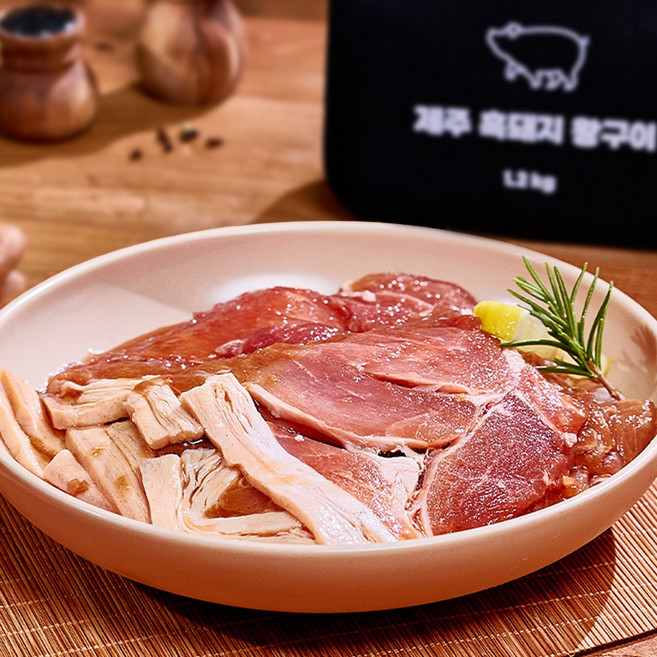 단짠단짠 제주 프리미엄 흑돼지 왕구이 양념구이 돼지갈비 1.2kg, 4개