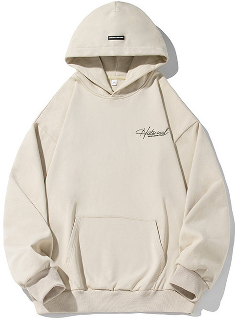 400g 헤비 스트리트 아메리칸 자수 풀오버 루즈핏 후드 티 맨투맨