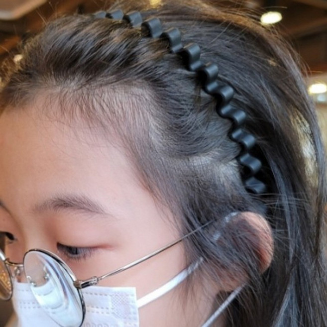 다오라 검정 어린이 지그재그머리띠 지그재그 물결 머리띠