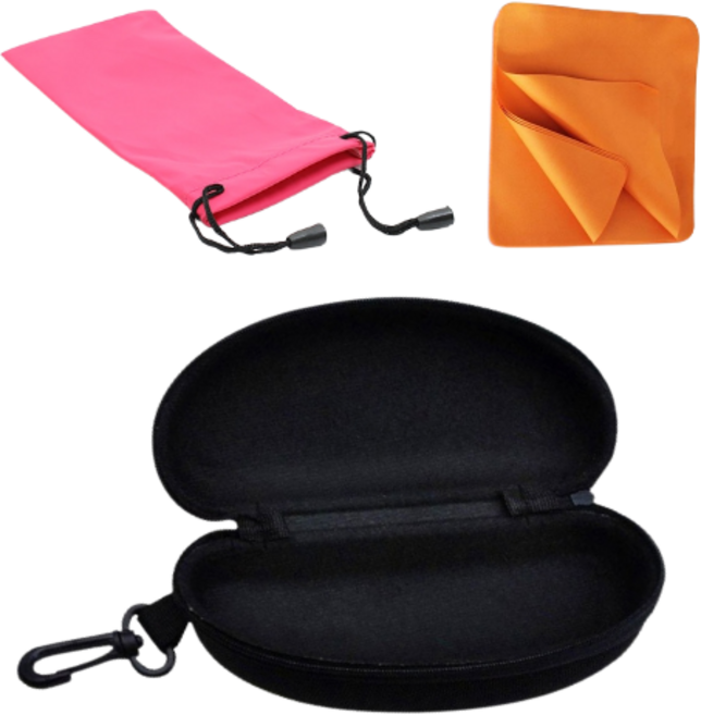 겟겟 여행용 선글라스 하드 케이스 소프트 안경 클리너 파우치 포함