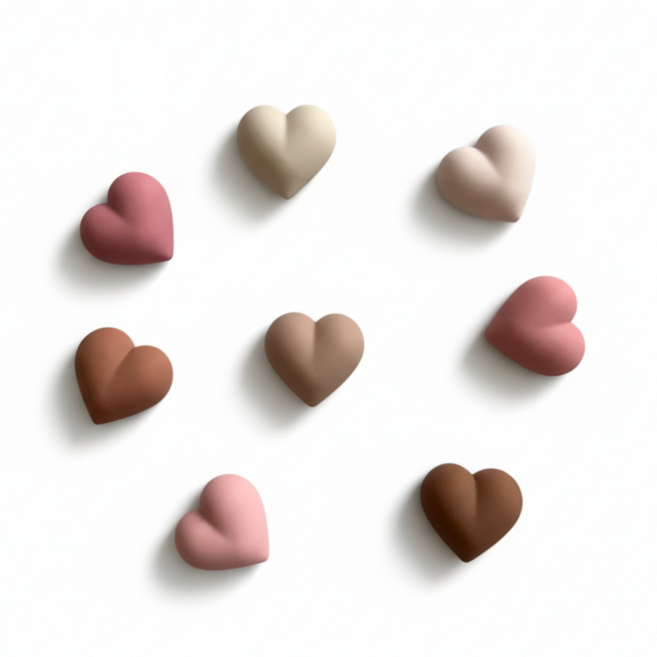 MAMOMA 러블리 하트 냉장고 인테리어 자석 8P, 핑크브라운