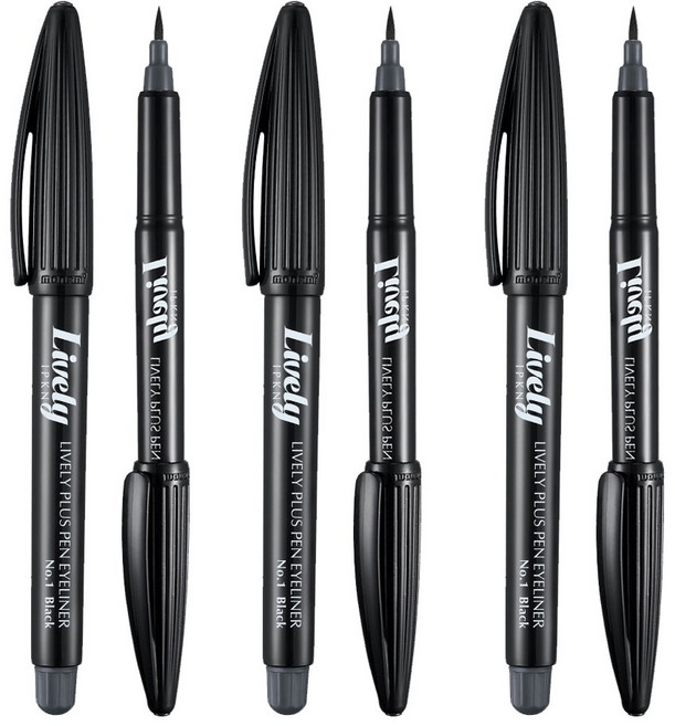 입큰 라이블리 플러스펜 아이라이너, 블랙, 3개