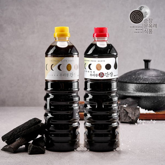 순창 문옥례 식품 100% 국내산 우리콩 국간장1L + 진간장 1L 순창문옥례식품, 1
