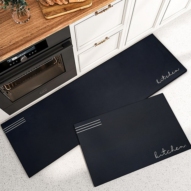 코욜하우키 세탁기에 빨아쓰는 4세대 규조토 발매트 1+1, 03.블랙_소형1+대형1