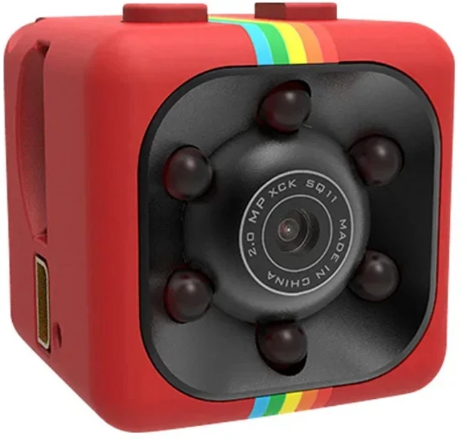 SQ11 미니 DV 카메라 1080P 센서 나이트 비전 캠코더 광각 액션 스포츠 비디오 소형 바디, 02 빨간