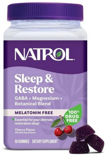 나트롤 식물성 멜라토닌 무함유 미국 슬립 리스토어 60구미 2개입, 단품, 60정, 1개 - 쿠팡