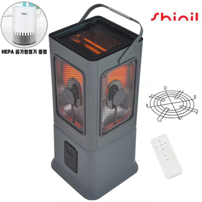 신일 하이라이트 오방난로 에코플러스 5방향 전기히터 스토브 사은품증정 5면 히터, 신일 5면 하이라이트 히터, 그레이