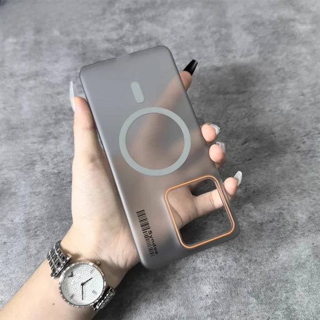 모토로라 엣지 70 케이스용 맥세이프 무선 충전 반투명 모토 엣지70 X70 에어 충격 방지 케이스, 02 Moto 엣지 70, 01 grey