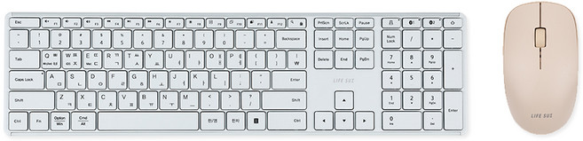 라이프썸 슬림 무선 블루투스 키보드(LFS-HA39) 마우스(LFS-HA50) 세트 3대기기페어링 동글포함 무소음 저소음 마우스키보드세트, 슬림키보드 미스트블루, 마우스 샌드