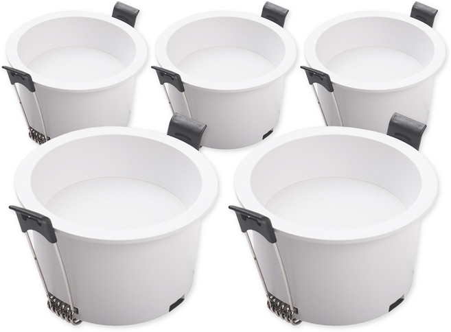 라인조명 LED 샤인 3인치 움푹 다운라이트 확산형 15w (전구/주백), 5개, 주백색