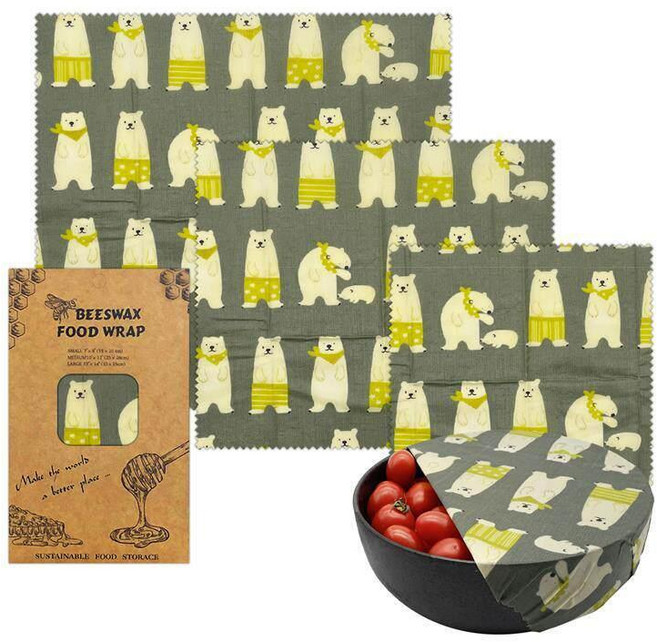 [unclehome4989] 밀랍천연랩(3SET), 1개, 곰돌이 스타일 3개 세트