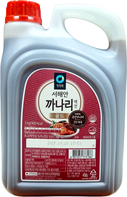 까나리액젓 (대상 3K) X4, 3kg, 4개