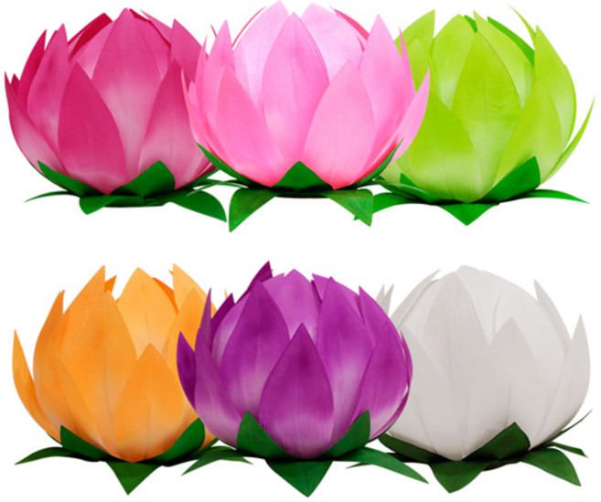 연꽃등 - 연등 인등 불교용품 부처님오신날 석가탄신일 인테리어장식소품, 주황