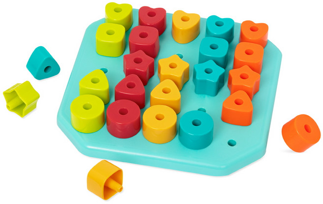 [밧핫] 토들러 멀티 페그보드 도형 장난감 완구 실꿰기 감각발달 소근육, 토들러멀티페그보드, 1개