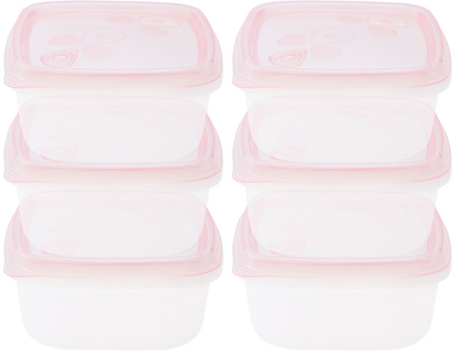 실리팟 실리콘 냉동밥 보관용기 핑크, 6개, 단품