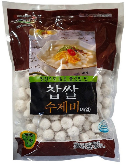 [해뜨락] 찹쌀수제비 1kg x 10개 1박스 국산찹쌀 옹심이 팥죽