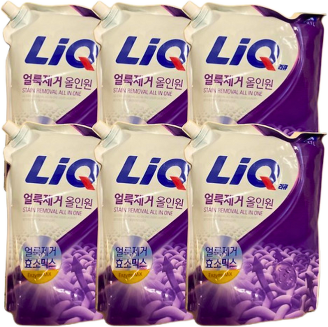 리큐 얼룩제거 올인원 일반용 리필 2.1L, 6개