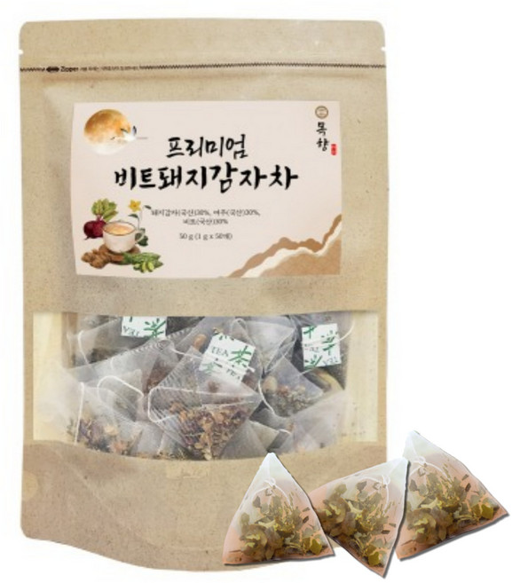 국내산 원재료 목향 프리미엄 비트 돼지감자차 무설탕 등 6가지 성분 ZERO 건강차, 3개, 50개입, 50g