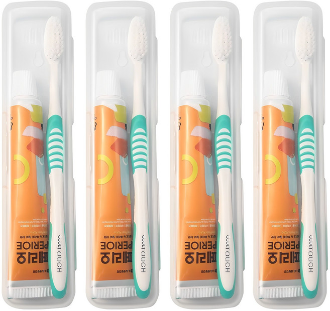 페리오 여행용 치약 칫솔 케이스세트 x 4개, 4세트, 50g