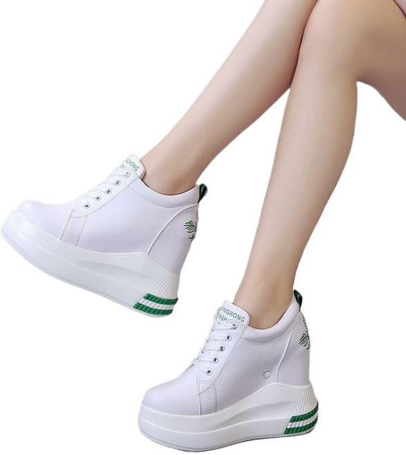 LRY화이트 키높이 운동화 여성 봄여름 통굽 가을 하이힐 통굽 스니커즈*23N9F28L