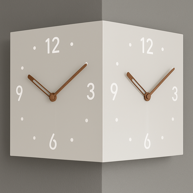 사각 벽시계, 단일옵션, 플루스 무타공 코너형 롱화이트(2026년형)