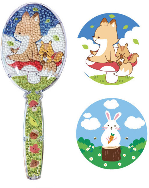 보석십자수 빗거울세트 만들기 초등돌봄교재, 여우와다람쥐