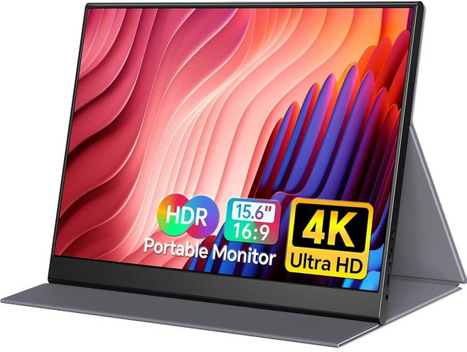 Yxk 휴대용 모니터 15.6인치 1080P USB-C HDMI 울트라 슬림 여행용 모니터 킥스탠드 포함 노트북 PC 맥 폰 PS Xbox Swich IPS 씬 제, 15.6"-4K
