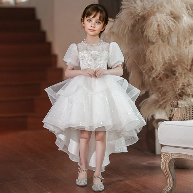 兒童花童演出禮服 女童生日公主裙高級感連衣裙