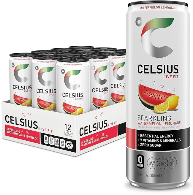 셀시우스 피즈 프리 핑크 레모네이드 무설탕 에너지 음료 12온스(12팩), Watermelon Lemonade, 355ml - 쿠팡