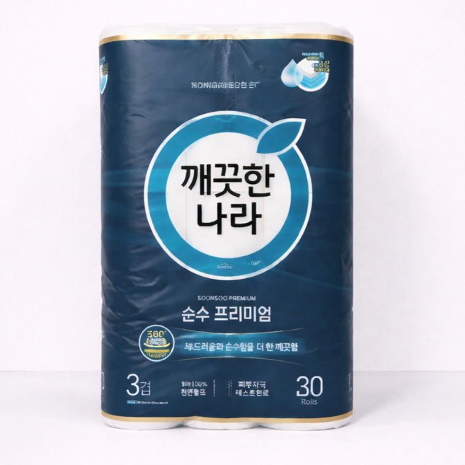깨) 순수 프리미엄 3겹 화장지 25m 30롤 x1팩, 1개