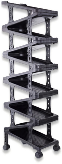 좁은 현관 신발장 플라스틱 오픈 간이 신발장 바퀴달린 이동식 신발 진열대 정리대, 1개