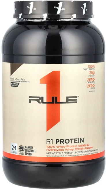 Rule One Proteins R1 Protein™ 분리유청 다크 초콜릿 780g(1.72lb), 1개, 780g - 쿠팡