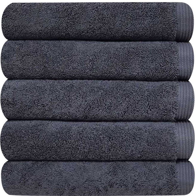 두꺼운 호텔수건 40수 코마사 200g, 챠콜 그레이, 5개