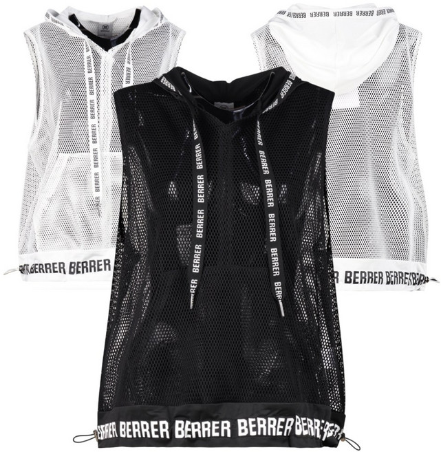 레터링 스트랩 시보리 여성 골프 메쉬 후드 조끼 나인홀 망사 출퇴근