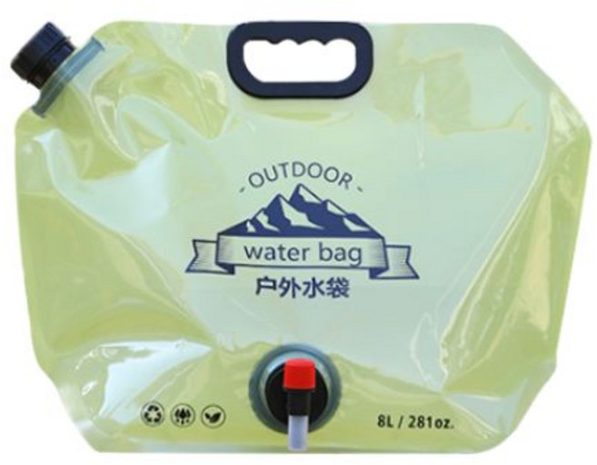 戶外摺疊水袋 8L, 綠色-8L, 1個