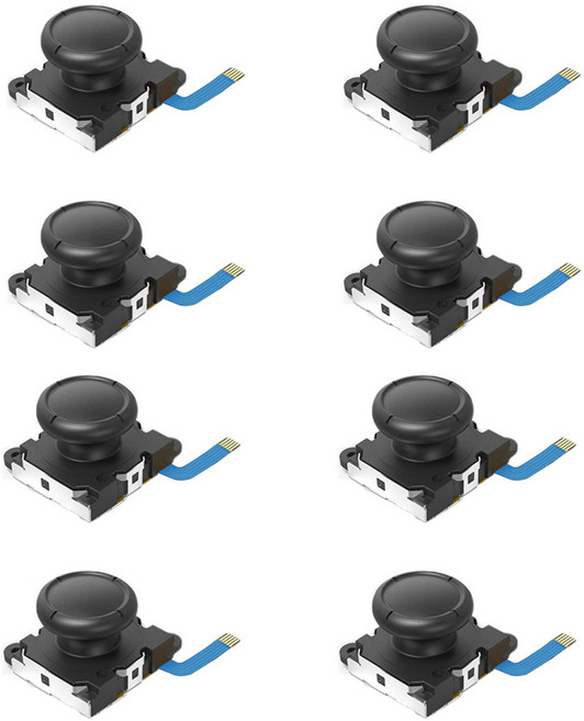 닌텐도 스위치/OLED/라이트 JoyCon 엄지 스틱 컨트롤러 수리 부품 액세서리에 대 한 8pcs 교체 3D 아날로그, [03] 8pcs-black, 1개