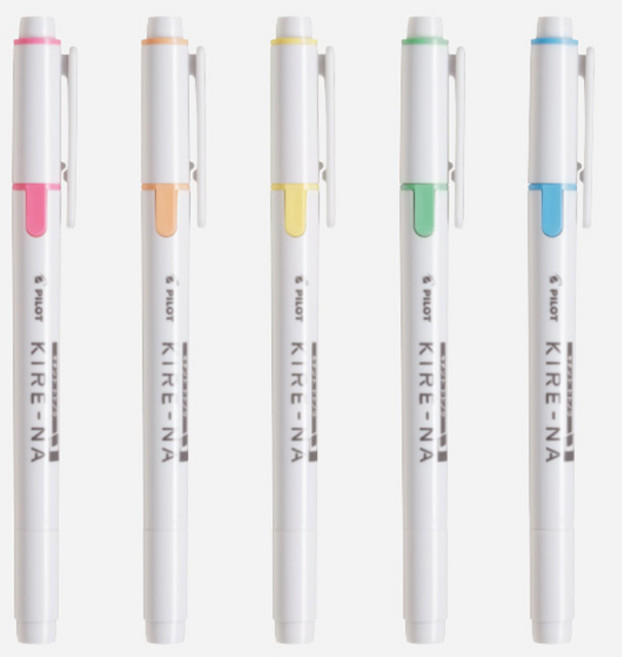 파이롯트 키레나 5종 세트, 핑크, 오렌지, 옐로우, 그린, 블루, 1세트