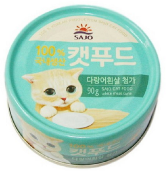 사조 동아원 고양이 간식 캔 90g 참치, 다랑어흰살, 8개